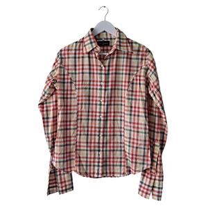 Daniele Alessandrini Bundle of 2 Gingham Plaid Button Up Shirts Womens S & M